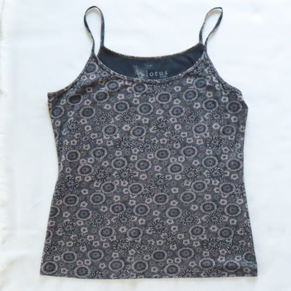 Peruvian Pima Cotton Tank Top Casual Geometric Print Large Soft Comfortable Soma - Picture 1 of 8